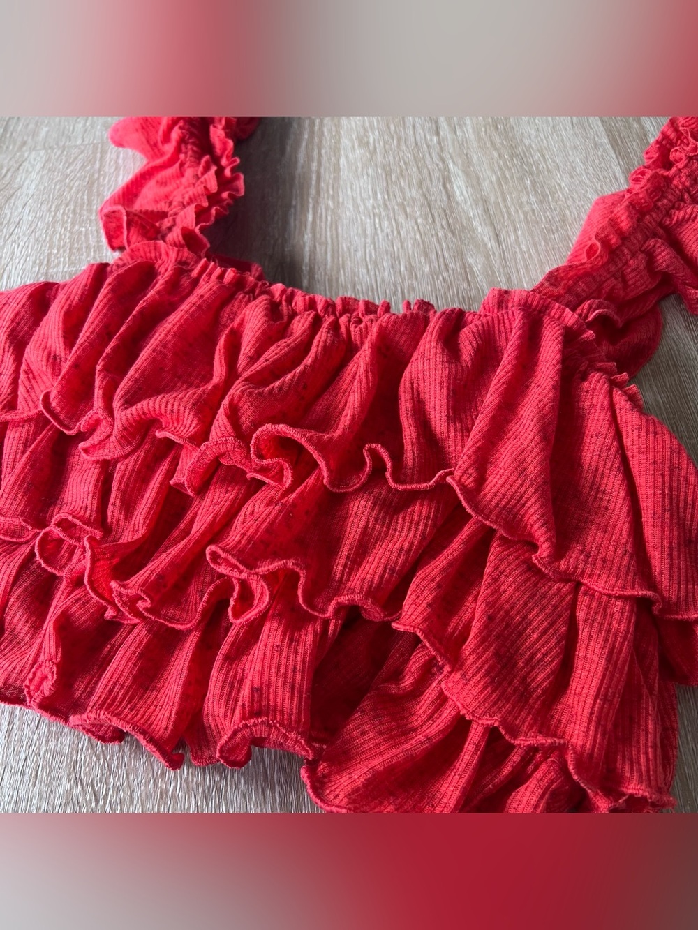 Free People Ribbed Ruffle Cropped Top - Picture 4 of 5